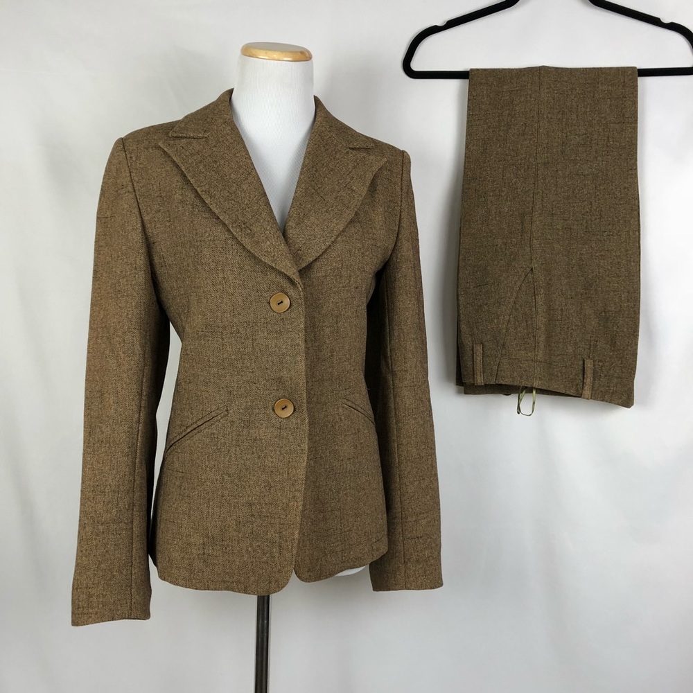 Blazer and pants set.